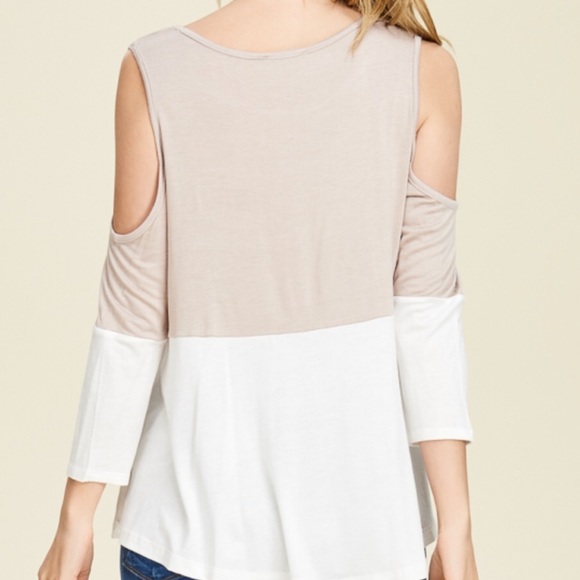 Cold shoulder color block top - Picture 4 of 4